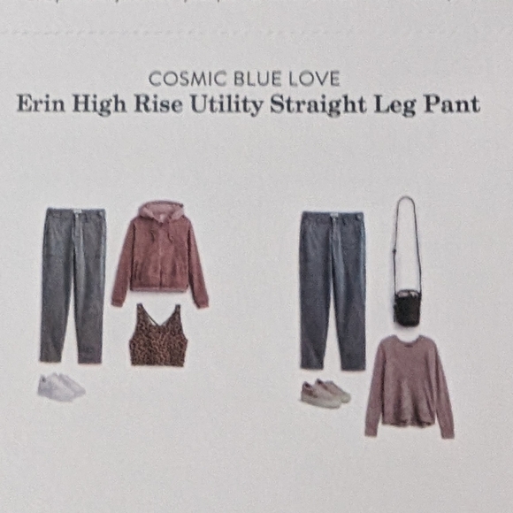 🌸 Cosmic Blue Erin High Rise Utility Pant Size 27T NWT STITCH FIX - Picture 5 of 13